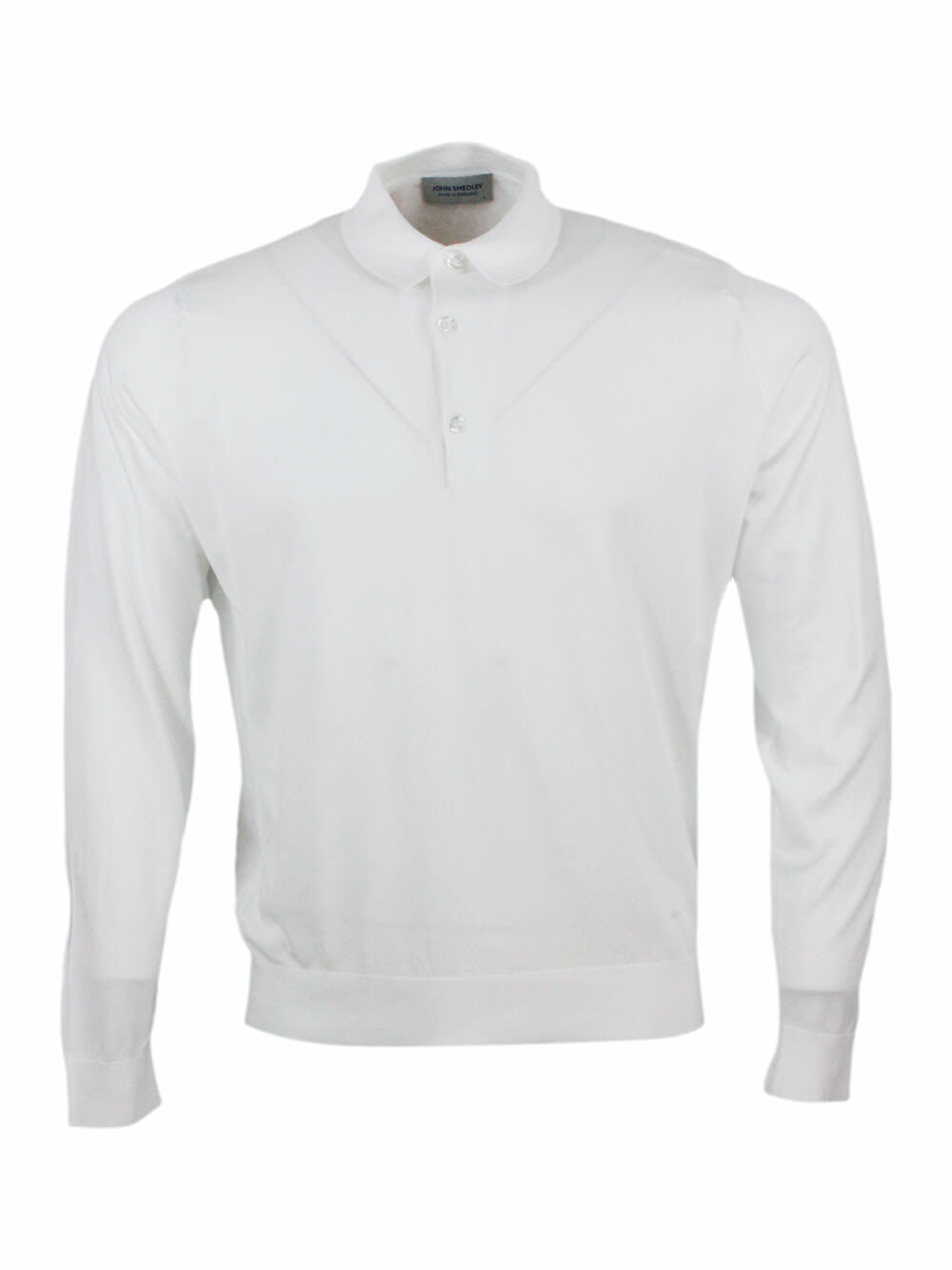 John Smedley Men's Noah Skipper Collar Polo Shirt in Light