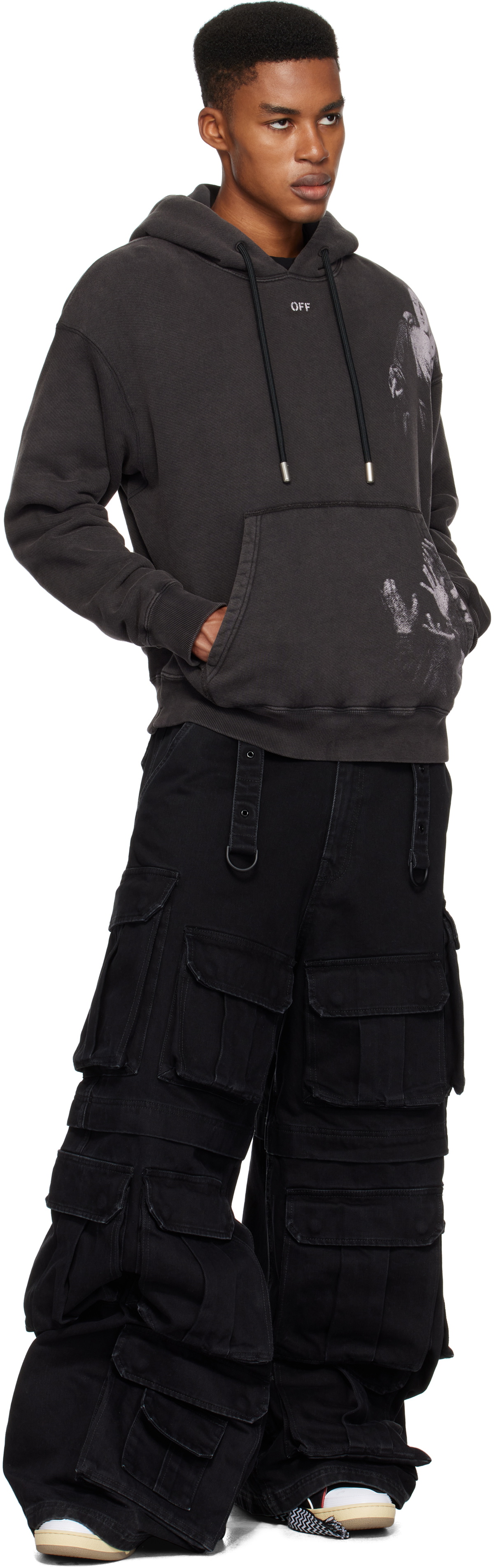 【Off White】INTERN SKATE HOODIE ★関税送料込み Off-White Black Blurred Mary Skate Hoodie Off-White