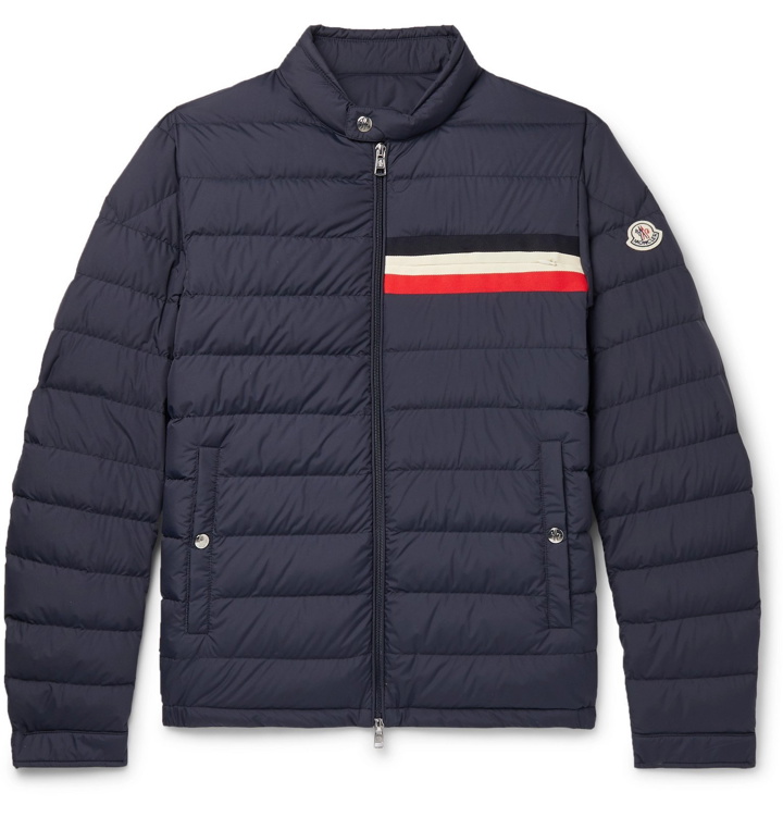 Photo: Moncler - Striped Quilted Shell Down Jacket - Blue