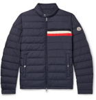 Moncler - Striped Quilted Shell Down Jacket - Blue