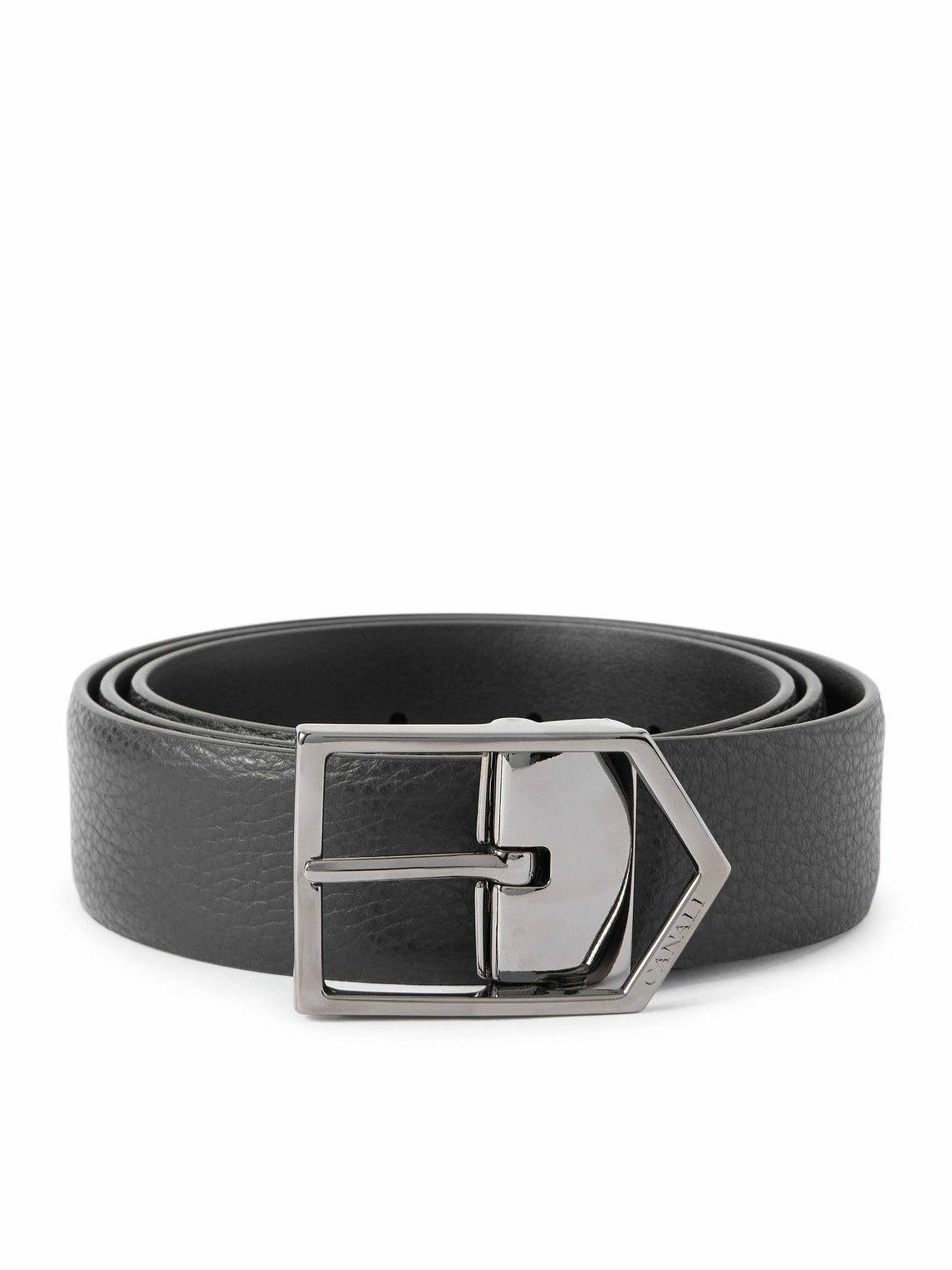 Canali - 3.5cm Leather Belt - Black