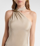 Max Mara Elegante one-shoulder silk crêpe maxi dress