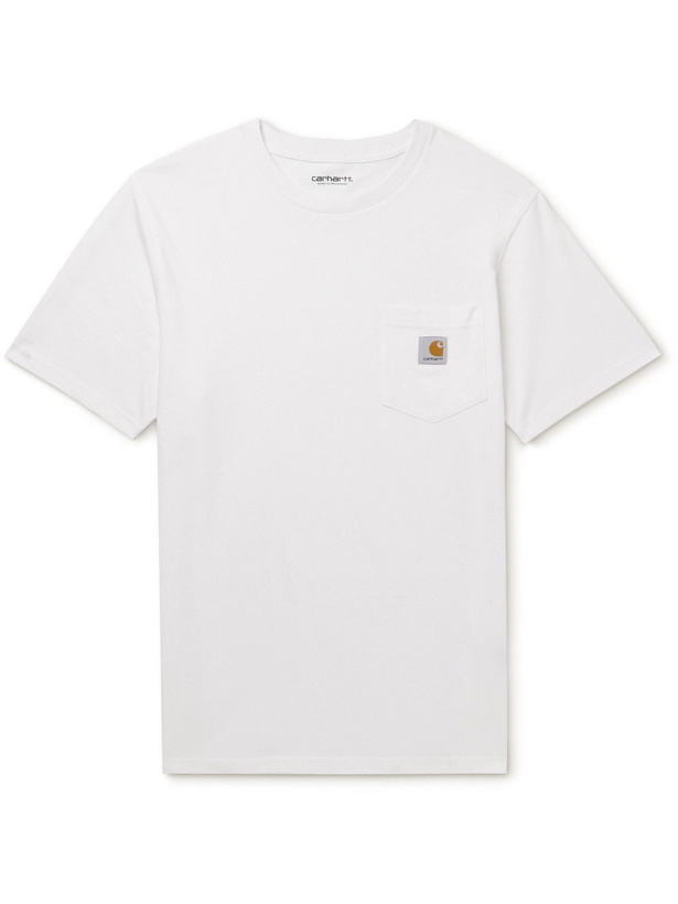 Photo: Carhartt WIP - Logo-Appliquéd Cotton-Jersey T-Shirt - White