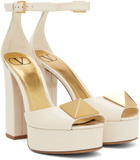 Valentino Garavani Off-White One Stud Platform Heels