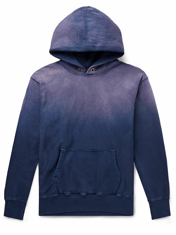 Photo: Les Tien - Garment-Dyed Cotton-Jersey Hoodie - Blue