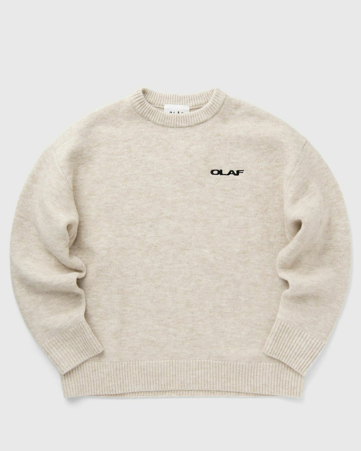 ølåf Drift Knitted Crewneck Beige Pullovers
