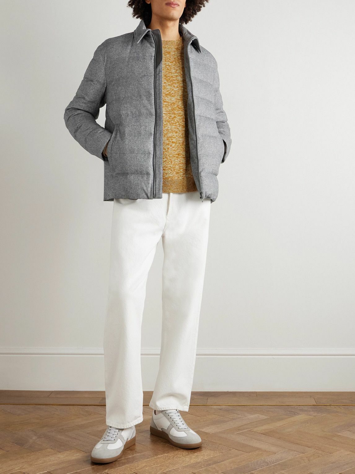 HERNO - frilt Herno - Leather-Trimmed Quilted Silk and Cashmere-Blend Down