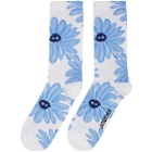 Jacquemus White and Blue Les Chaussettes Fleurs Socks