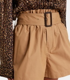 Saint Laurent Belted cotton shorts