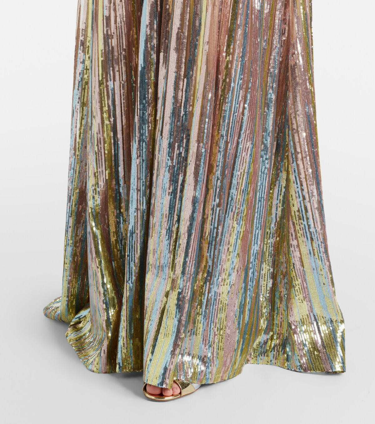 Elie Saab Scarf-detail sequined gown