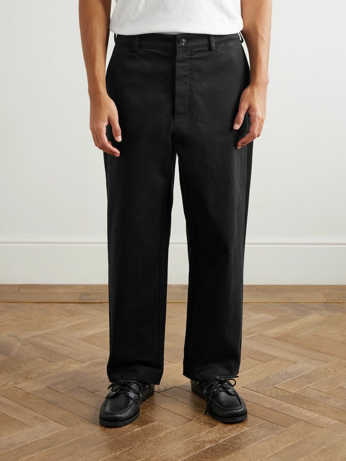Ghiaia Cashmere - Straight-Leg Cotton Chinos - Black