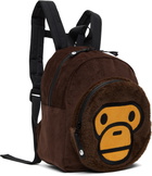 BAPE Kids Brown Baby Milo Boa Backpack
