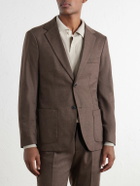 Sunspel - Wool and Cashmere-Blend Flannel Suit Jacket - Brown