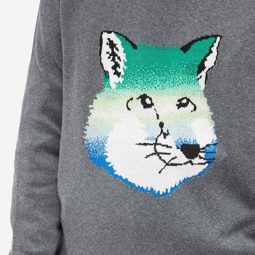 Maison Kitsuné Men's Vibrant Fox Head Intarsia Comfort Pullover in