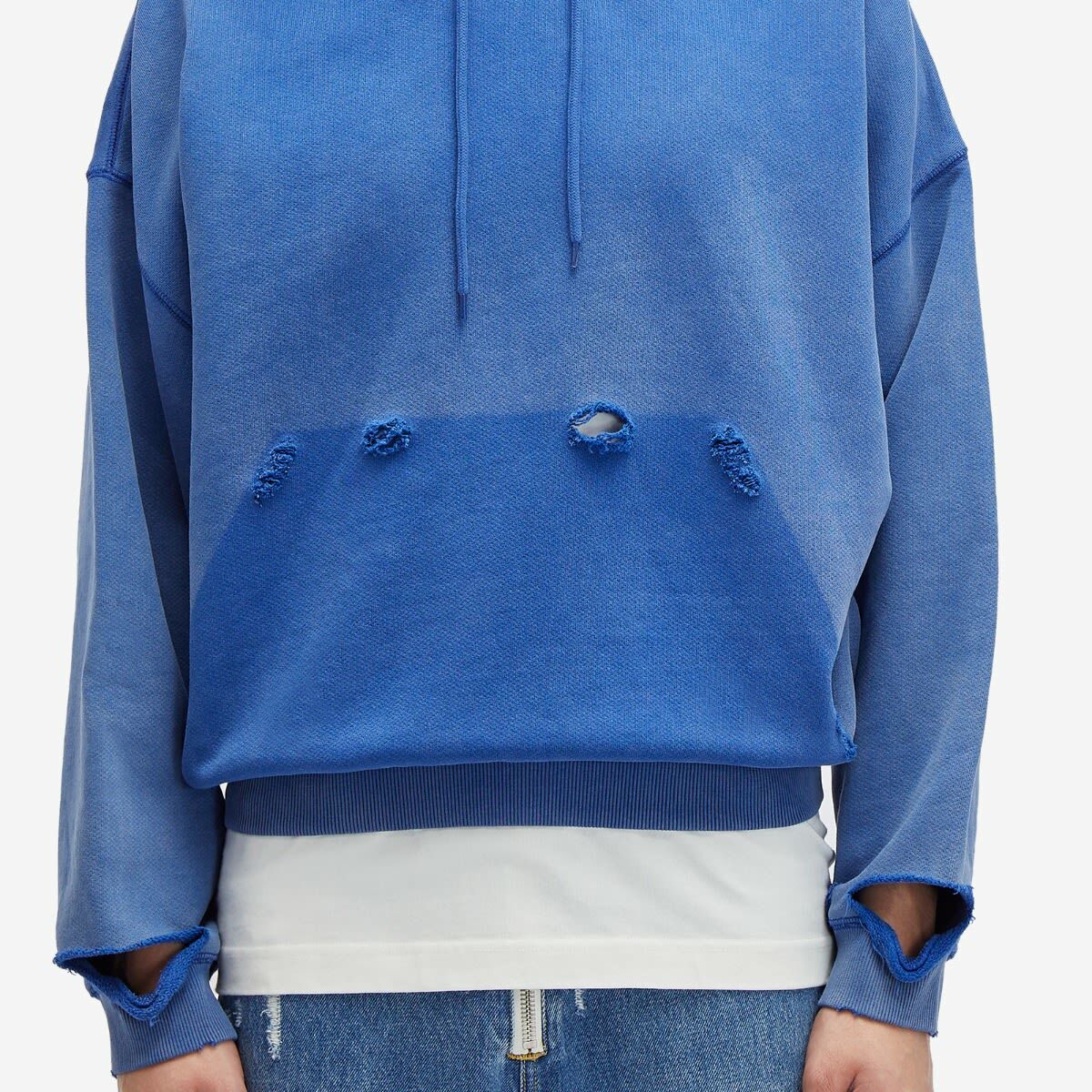 Cole Buxton Men's Pocket Fade Hoodie in Cobalt Blue