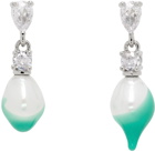 Ottolinger Silver & Green Pearl Dip Earrings