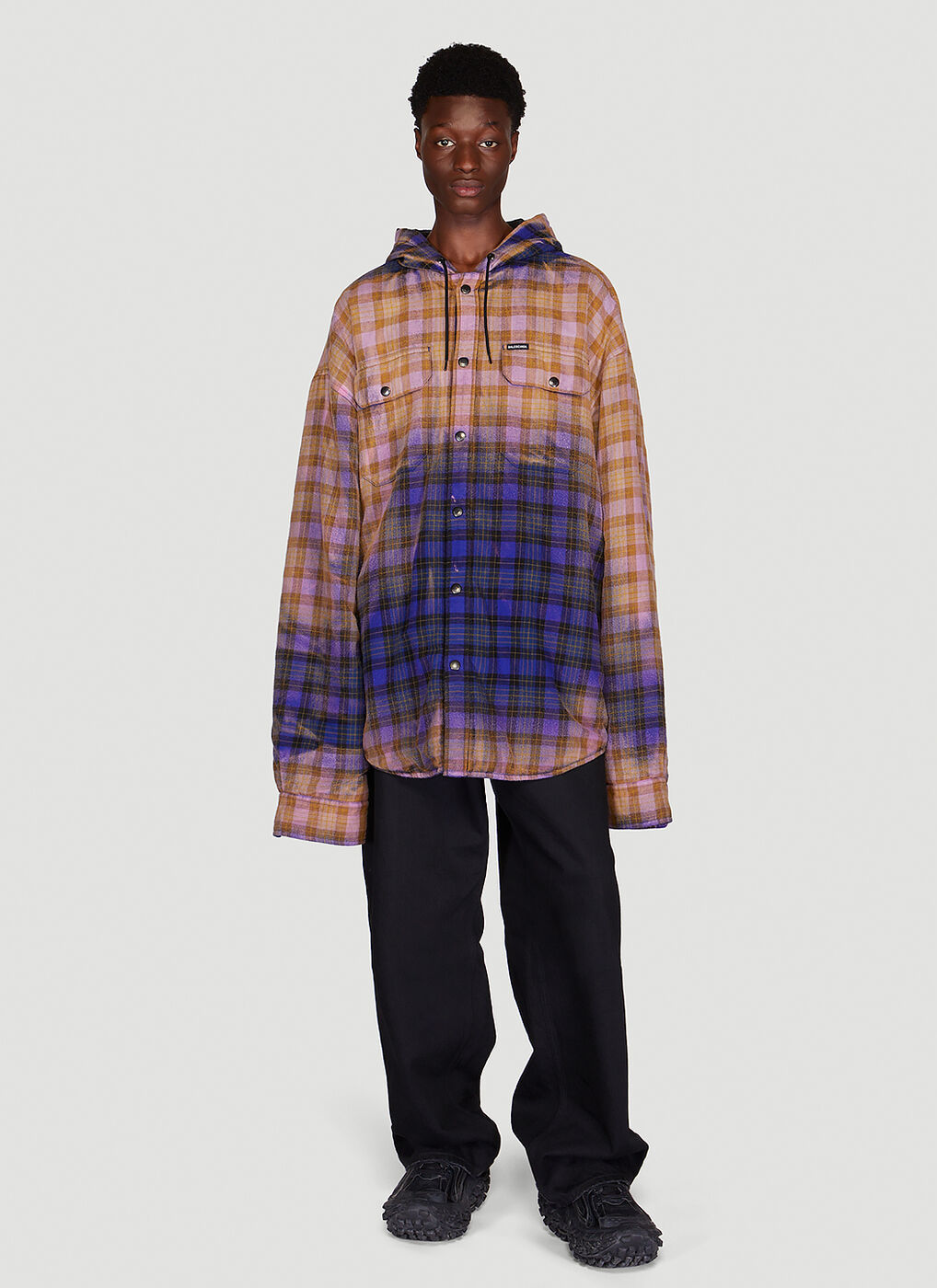 Bleached Flannel Jacket in Multicolour Balenciaga