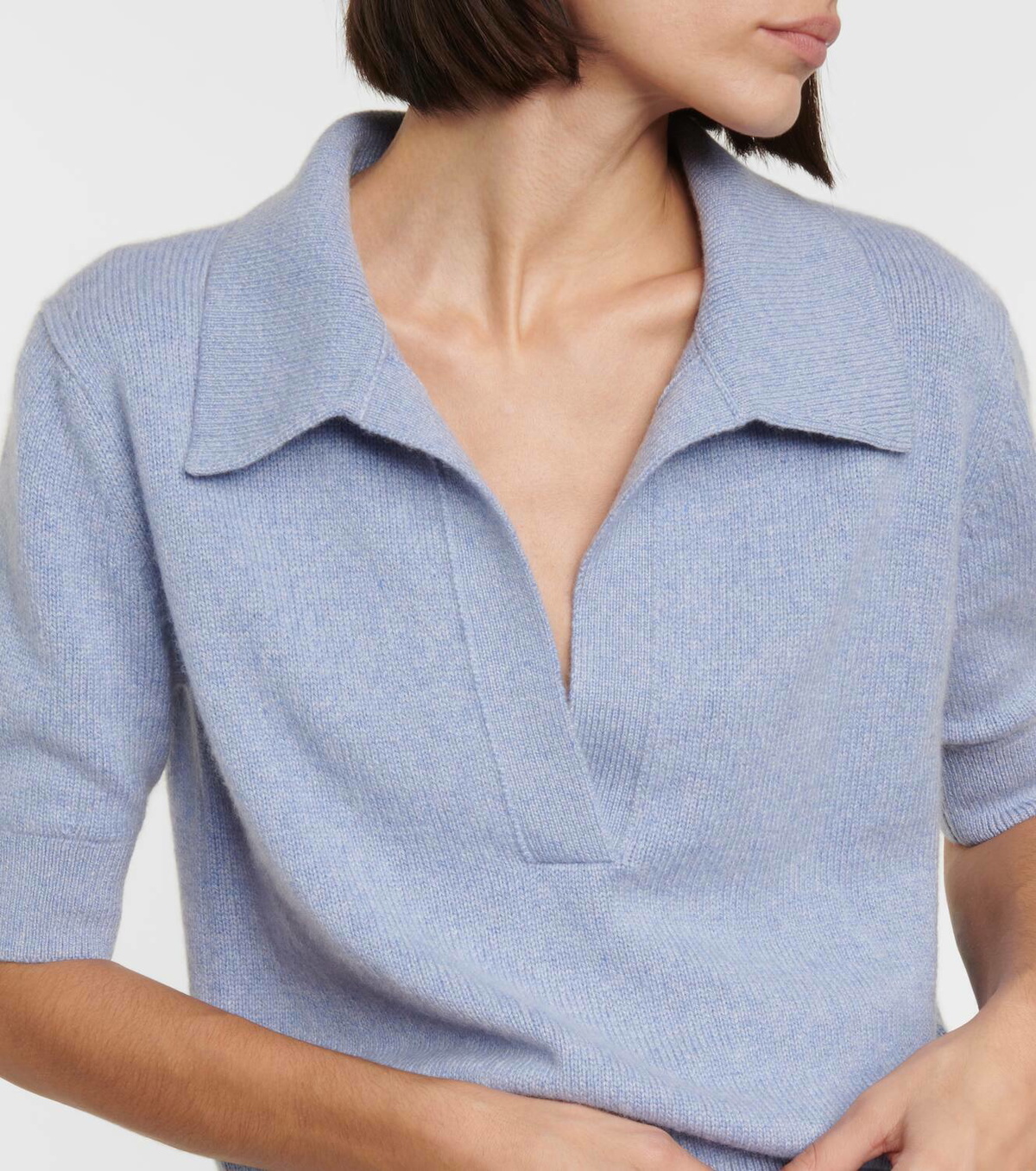 Khaite Shrunken Jo cashmere-blend polo sweater Khaite