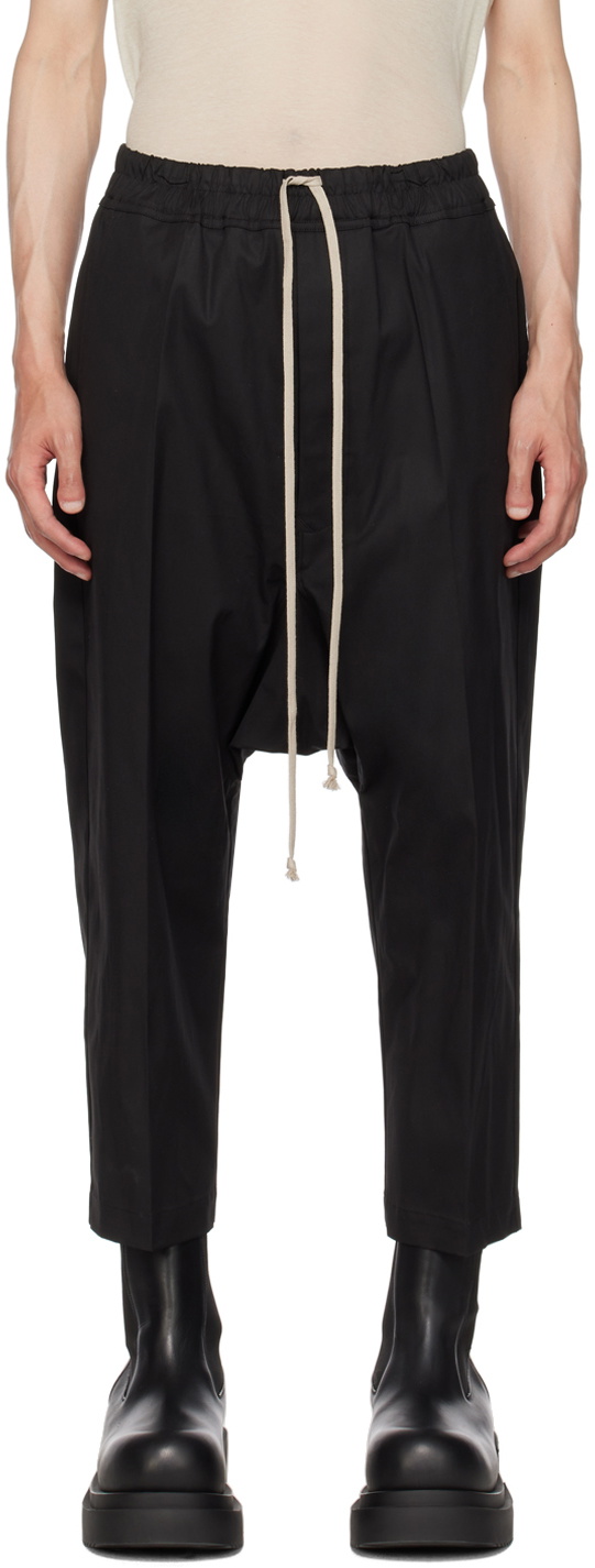 Rick Owens Black Drawstring Trousers Rick Owens