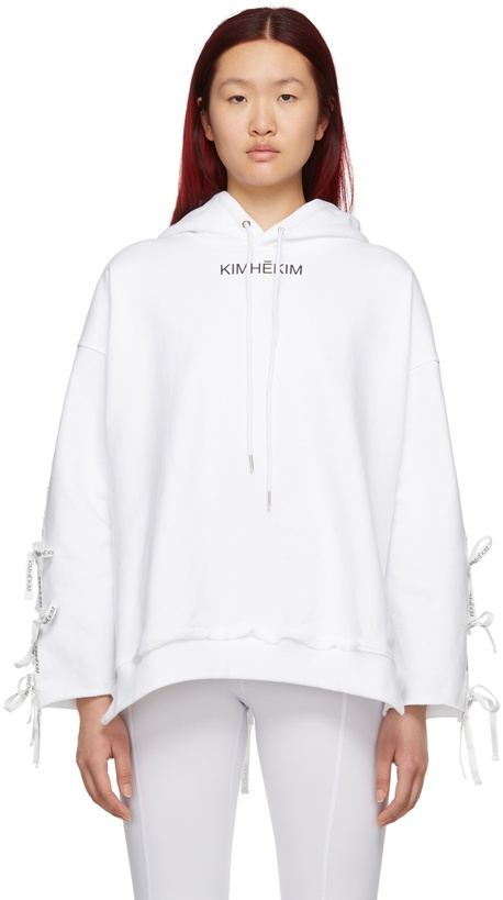 Photo: KIMHĒKIM SSENSE Exclusive White Ribbon Hoodie