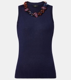 Etro Embellished silk and cashmere top