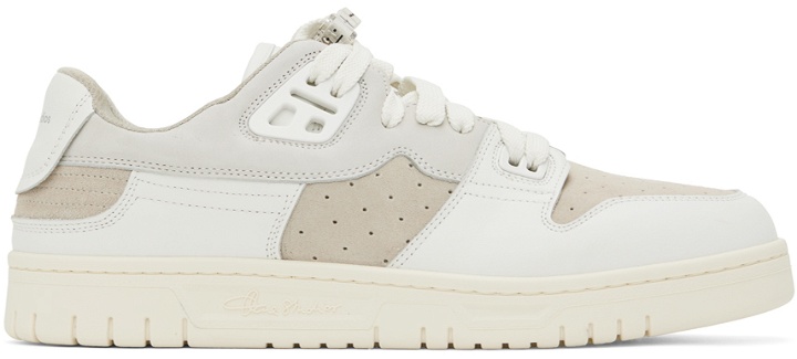 Photo: Acne Studios White & Off-White Leather Low-Top Sneakers