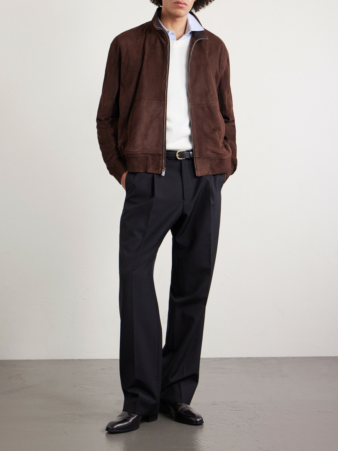 Ralph Lauren Purple label - Suede Bomber Jacket - Brown