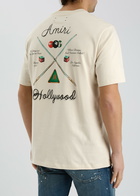 Amiri Pool Cue Printed Cotton T-shirt Beige