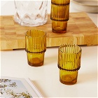 House Doctor Rills Tumbler Set Of 4 in Amber