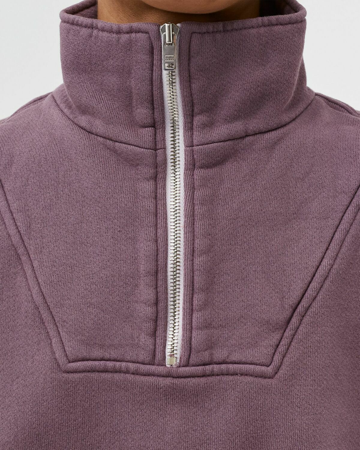 Les Tien Crop Half Zip Pullover Purple Half Zips