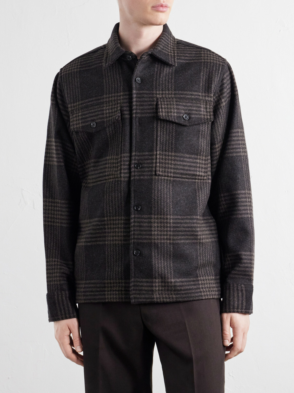 Rag & Bone - Austin Prince of Wales Wool-Blend Overshirt - Brown