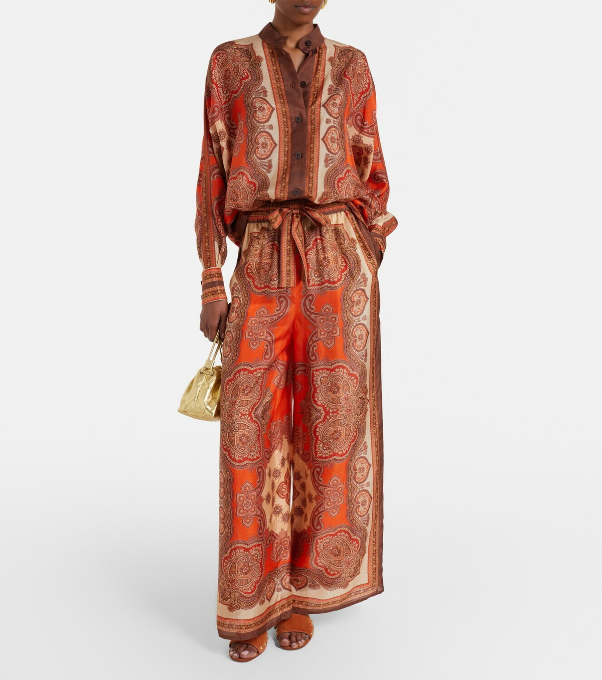 Zimmermann Mahon paisley silk palazzo pants
