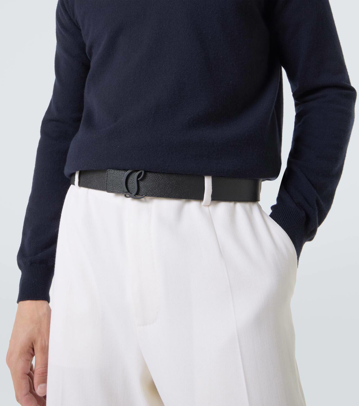 ■Christian Louboutin■Mooncrest リバーシブル レザーベルト Christian Louboutin Mooncrest reversible leather belt