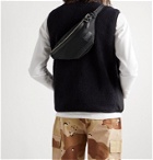 Master-Piece - Lightning Leather- and Webbing-Trimmed Nylon-Twill Belt Bag - Black