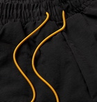 Rhude - Wide-Leg Logo-Print Nylon Drawstring Shorts - Black