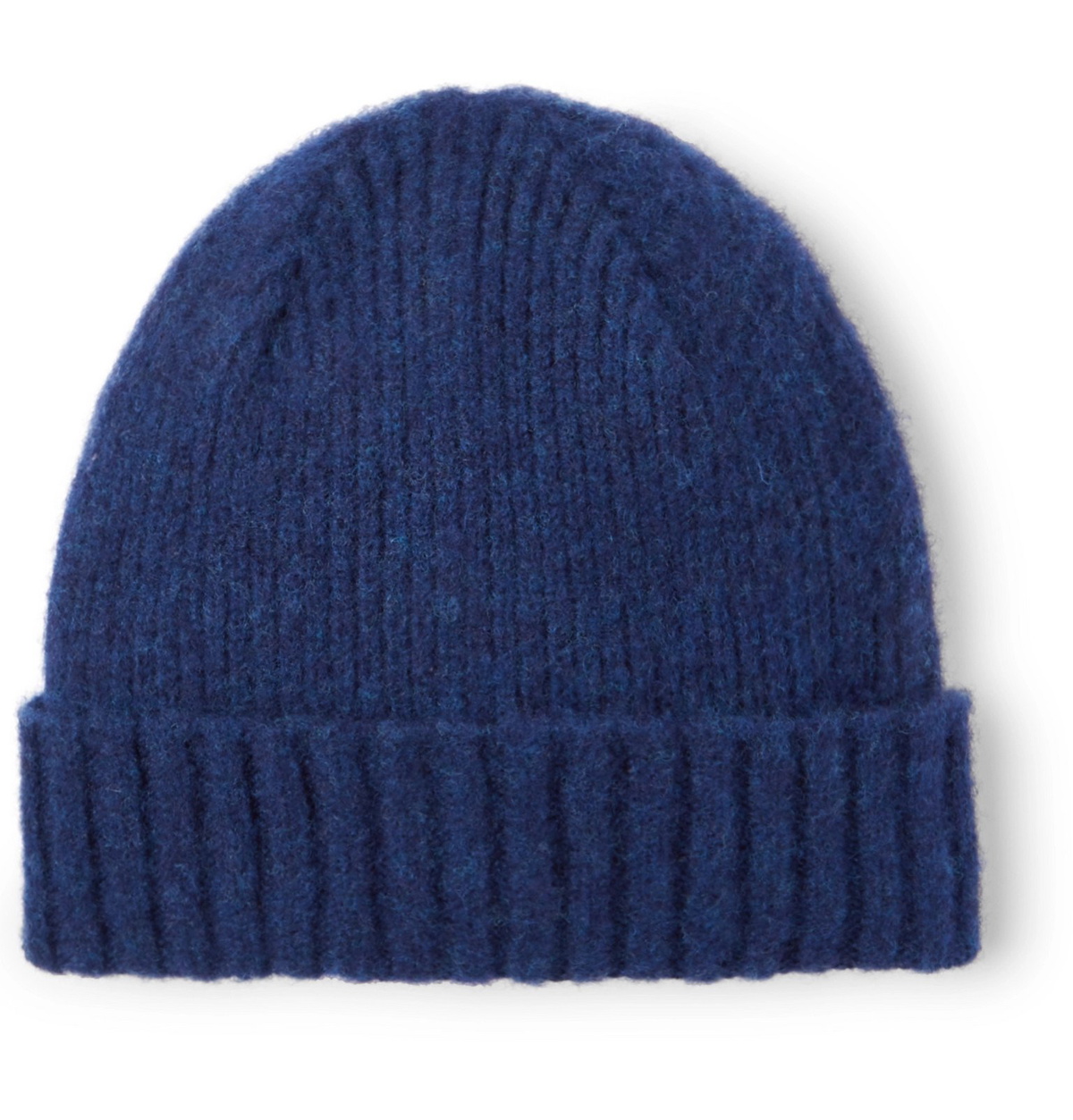 Mr P. Ribbed BrushedWool Beanie Blue Mr P.