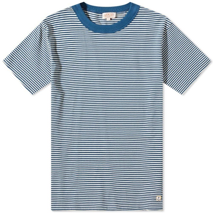 Photo: Armor-Lux Men's 59643 Fine Stripe T-Shirt in Blue/Natural
