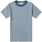 Armor-Lux Men's 59643 Fine Stripe T-Shirt in Blue/Natural