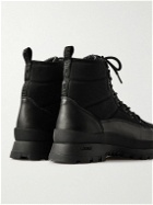 Belstaff - Explore Leather-Trimmed Padded Shell Lace-Up Boots - Black