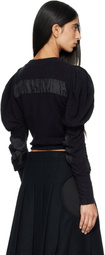 OPEN YY Black Slouchy Puff Panel Cardigan