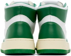 AUTRY Green & White Medalist Mid Sneakers