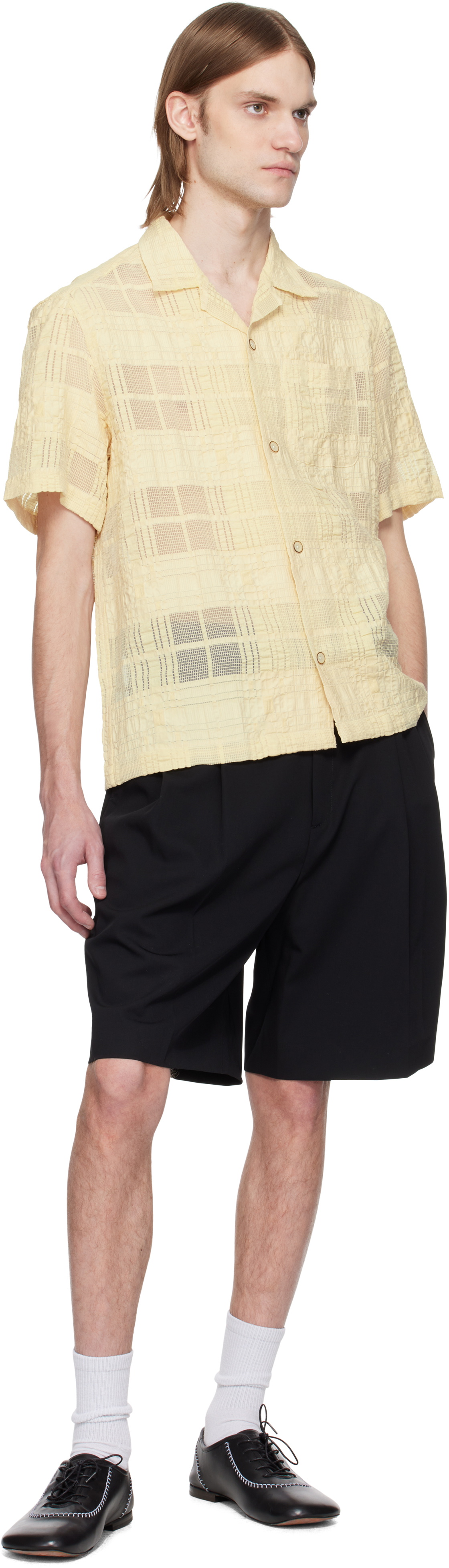 CMMN SWDN Black Marshall Pleated Shorts
