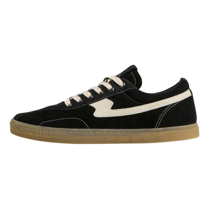 Photo: Stepney Workers Club Men's Surma S-Strike Suede Sneaker in Black/Ecru