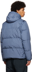 Stone Island Blue Crinkle Rep Down Jacket