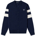 Fred Perry Authentic Men's Tipped Sleeve Cardigan in French Navy