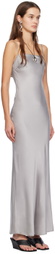 ST. AGNI Gray Low Back Maxi Dress
