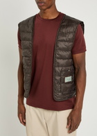 Canali Quilted Suede Bomber Jacket Brown