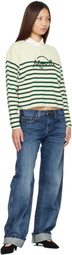 Moncler Off-White Striped Wool Sweater