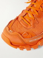 Balenciaga - Track.3 Distressed Mesh and Nylon Sneakers - Orange