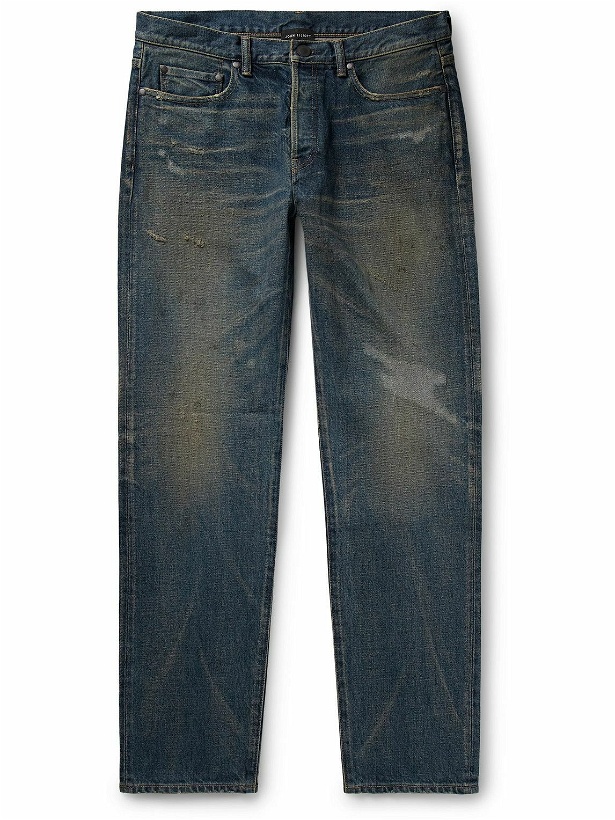 Photo: John Elliott - The Daze Slim-Fit Distressed Jeans - Blue